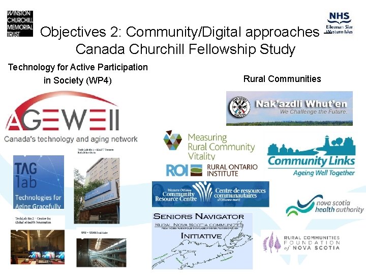 Objectives 2: Community/Digital approaches – Canada Churchill Fellowship Study Technology for Active Participation in