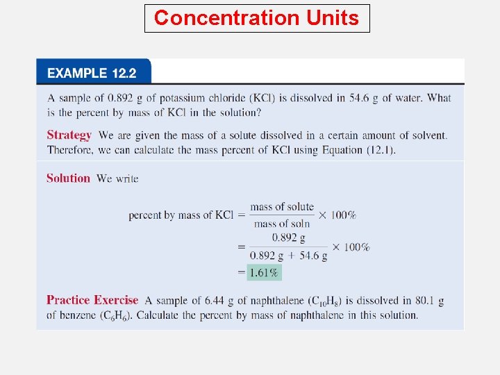 Concentration Units 