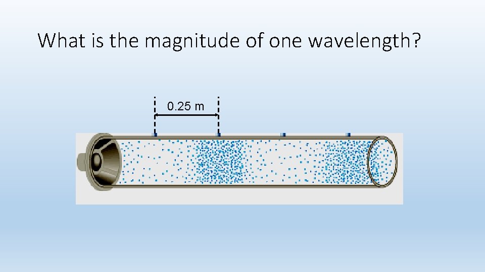 What is the magnitude of one wavelength? 0. 25 m What is the magnitude of one wavelength? 0. 25 m