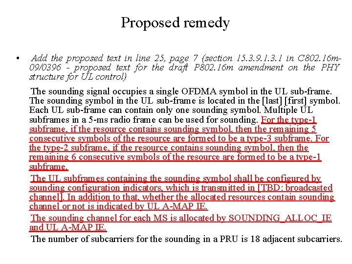 Sounding Channel Allocation and Indication IEEE 802 16