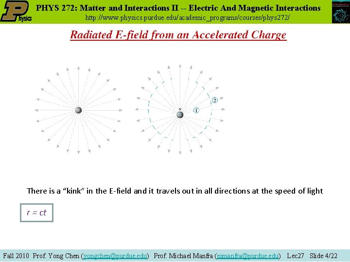 PHYS 272: Matter and Interactions II -- Electric And Magnetic Interactions http: //www. physics.