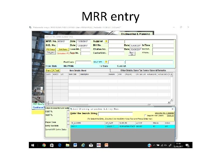 MRR entry 
