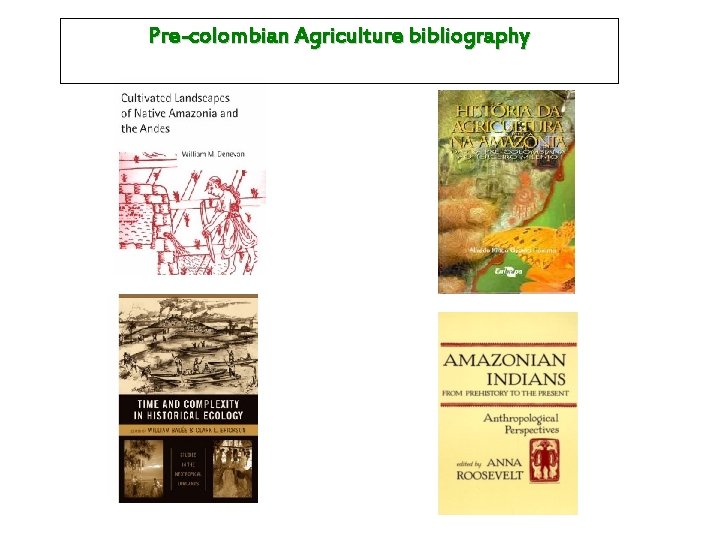 Pre-colombian Agriculture bibliography 