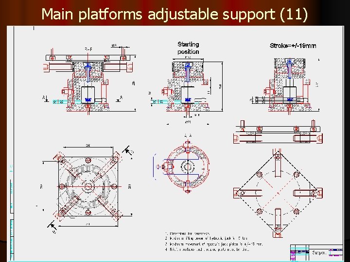 Main platforms adjustable support (11) 45 Main platforms adjustable support (11) 45