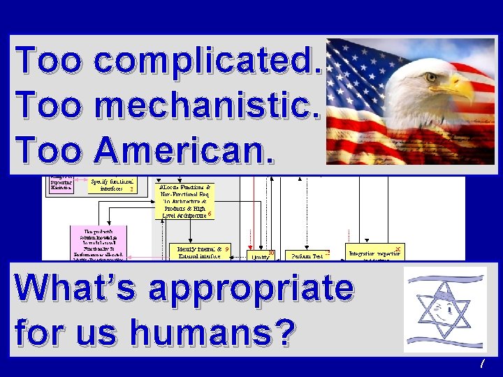 Too complicated. Too mechanistic. Too American. What’s appropriate for us humans? 7 