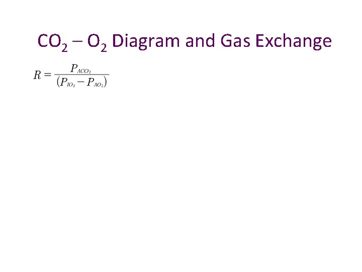 CO 2 – O 2 Diagram and Gas Exchange 