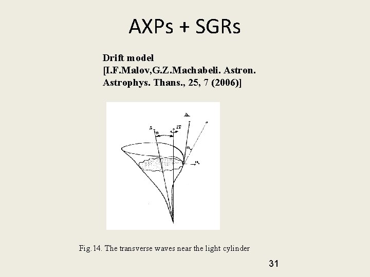 AXPs + SGRs Drift model [I. F. Malov, G. Z. Machabeli. Astron. Astrophys. Thans.