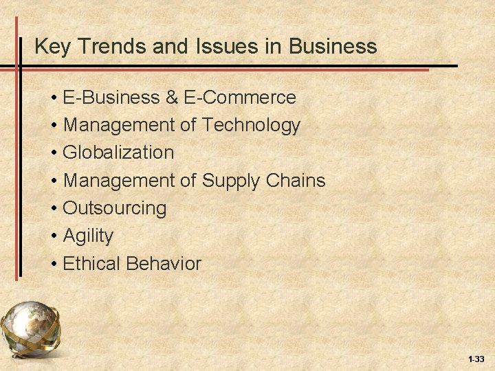Key Trends and Issues in Business • E-Business & E-Commerce • Management of Technology