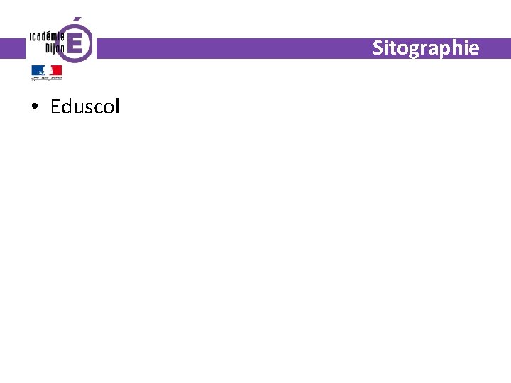 Sitographie • Eduscol 