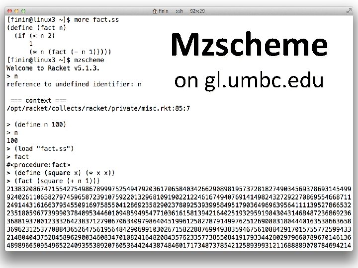 Mzscheme on gl. umbc. edu 