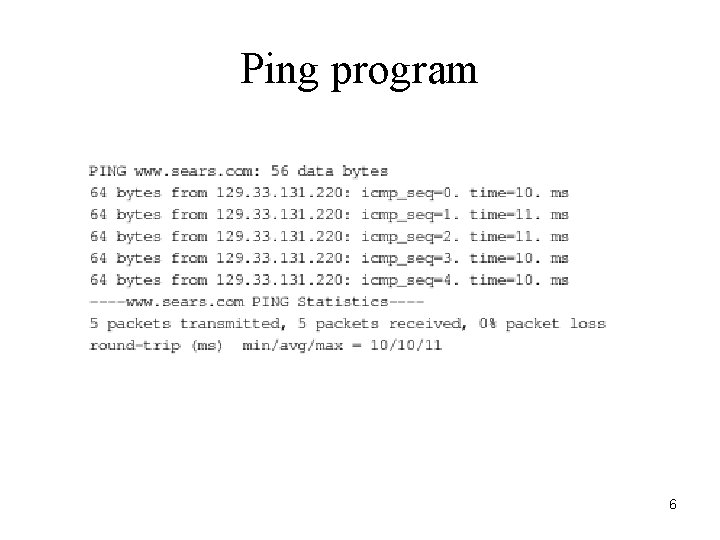 Ping program 6 