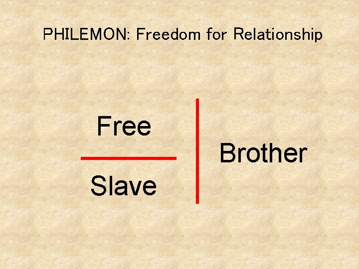 PHILEMON: Freedom for Relationship Free Slave Brother 