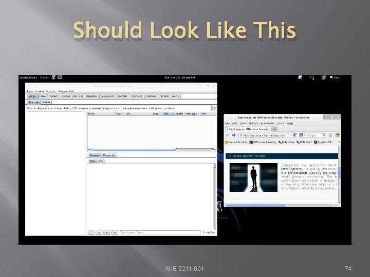 Should Look Like This MIS 5211. 001 74 