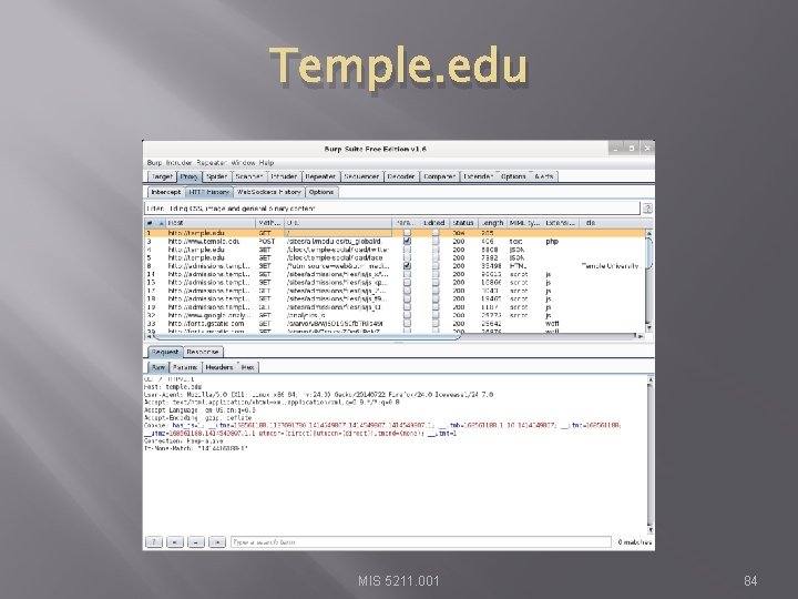 Temple. edu MIS 5211. 001 84 