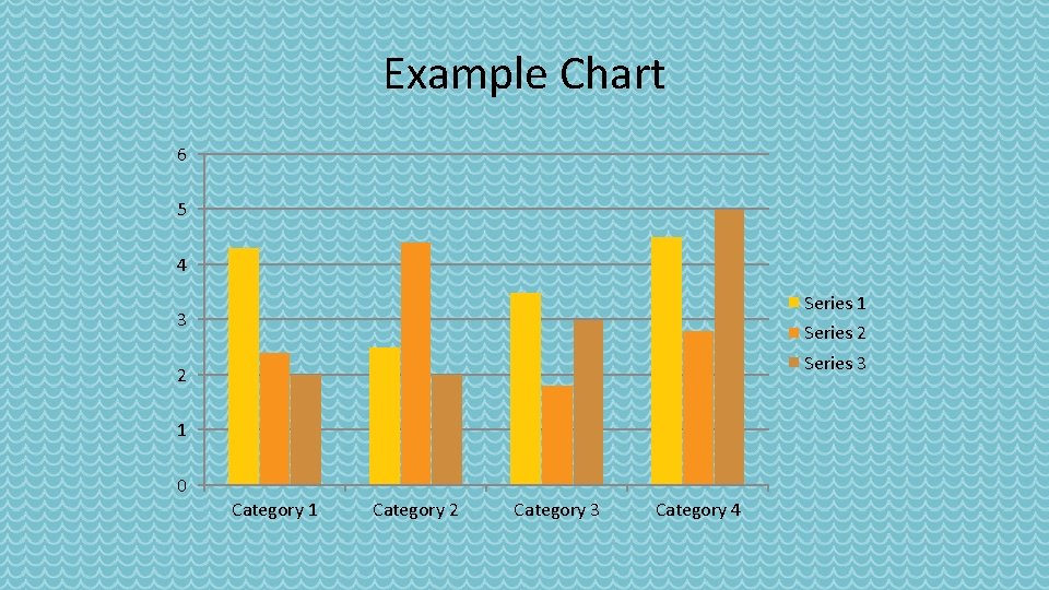 Example Chart 6 5 4 Series 1 3 Series 2 Series 3 2 1