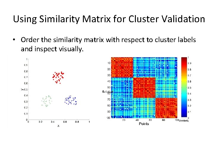 Using Similarity Matrix for Cluster Validation • Order the similarity matrix with respect to
