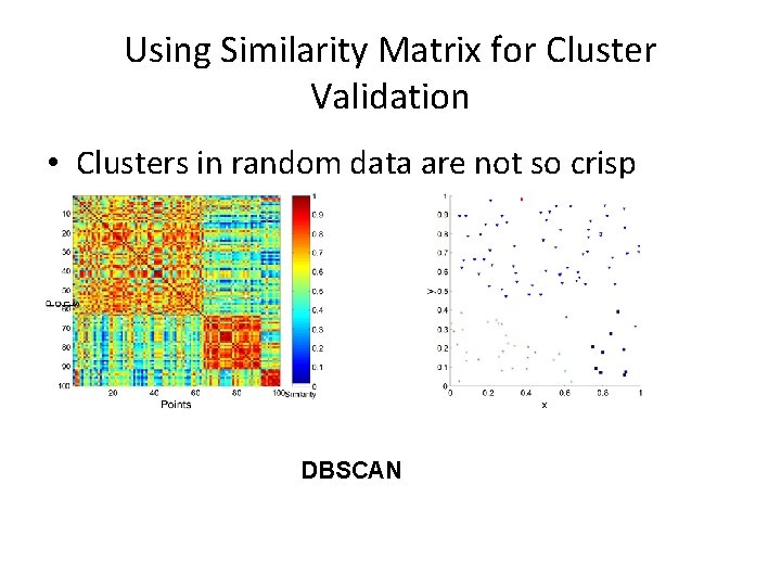 Using Similarity Matrix for Cluster Validation • Clusters in random data are not so