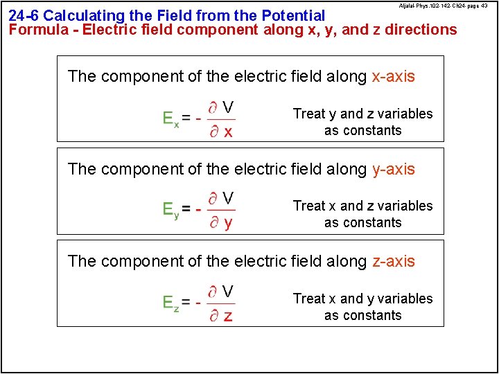 Aljalal-Phys. 102 -142 -Ch 24 -page 43 24 -6 Calculating the Field from the