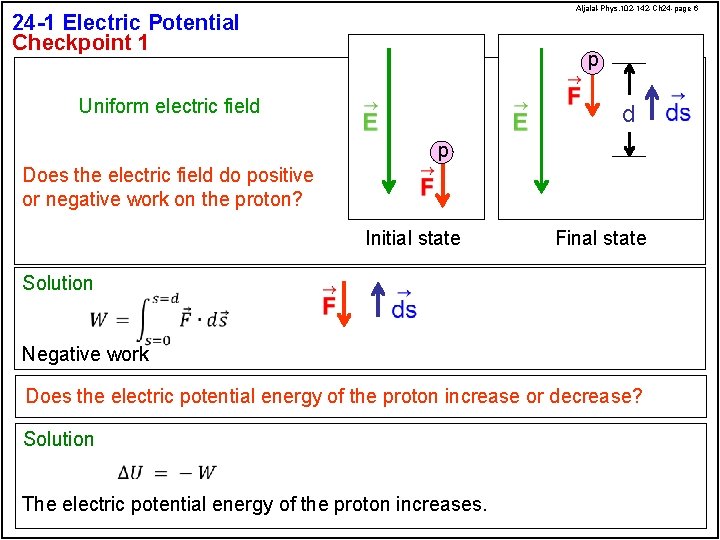 Aljalal-Phys. 102 -142 -Ch 24 -page 6 24 -1 Electric Potential Checkpoint 1 p