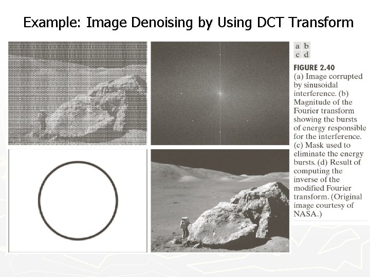 Example: Image Denoising by Using DCT Transform 
