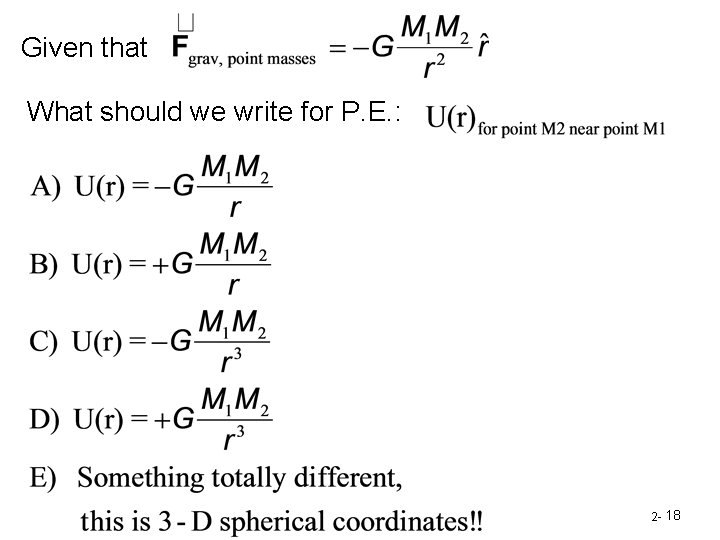 Given that What should we write for P. E. : 2 - 18 