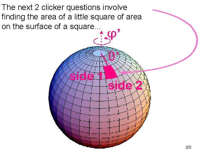 The next 2 clicker questions involve finding the area of a little square of