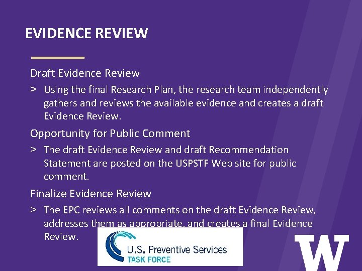 EVIDENCE REVIEW Draft Evidence Review > Using the final Research Plan, the research team