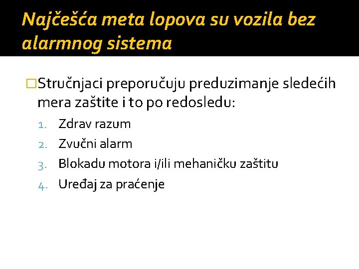 Najčešća meta lopova su vozila bez alarmnog sistema �Stručnjaci preporučuju preduzimanje sledećih mera zaštite