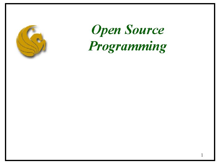 Open Source Programming 1 