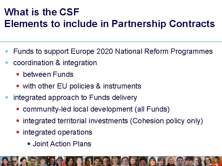 What is the CSF Elements to include in Partnership Contracts § Funds to support