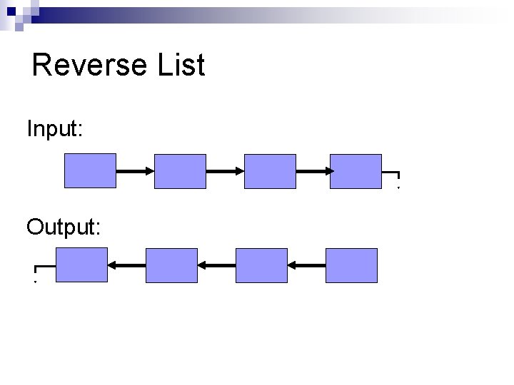Reverse List Input: Output: 