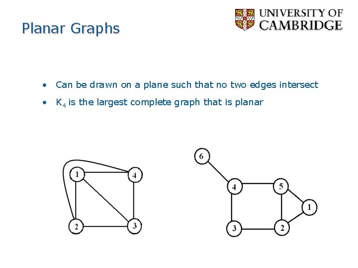 Planar Graphs • Can be drawn on a plane such that no two edges