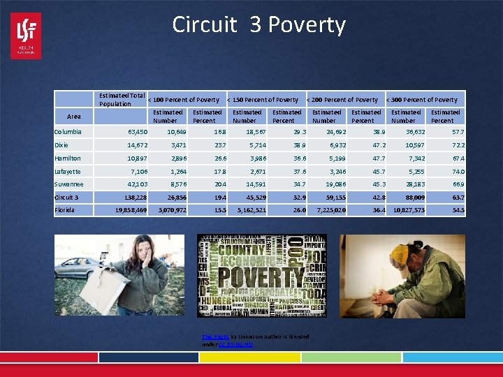 Circuit 3 Poverty Area Estimated Total < 100 Percent of Poverty < 150 Percent