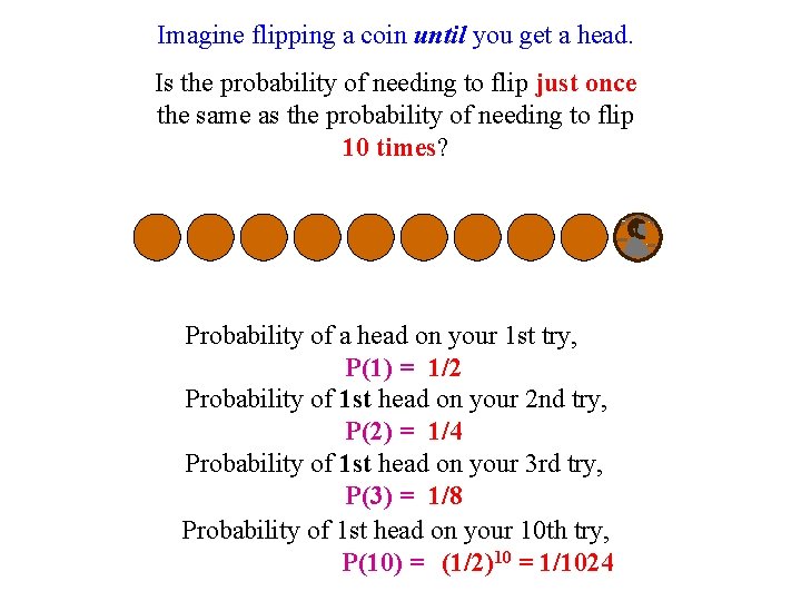 Imagine flipping a coin until you get a head. Is the probability of needing