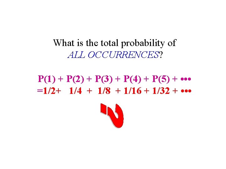 What is the total probability of ALL OCCURRENCES? P(1) + P(2) + P(3) +