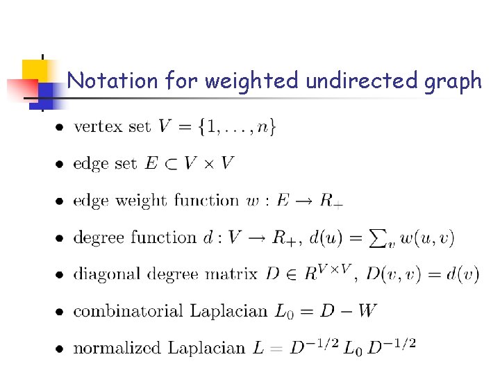 Notation for weighted undirected graph 