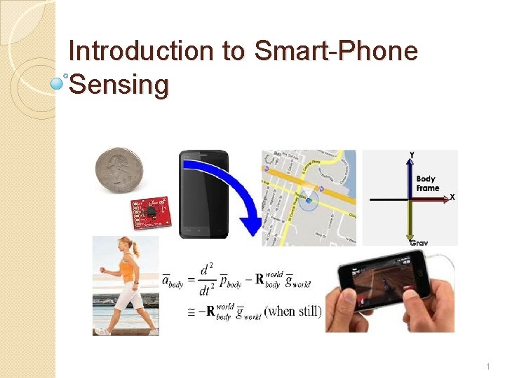 Introduction to Smart-Phone Sensing 1 
