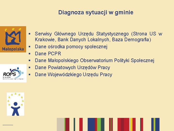 Diagnoza sytuacji w gminie § Serwisy Głównego Urzędu Statystycznego (Strona US w Krakowie, Bank