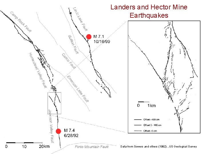 Landers and Hector Mine Earthquakes Data from Sowers and others (1992) , US Geological