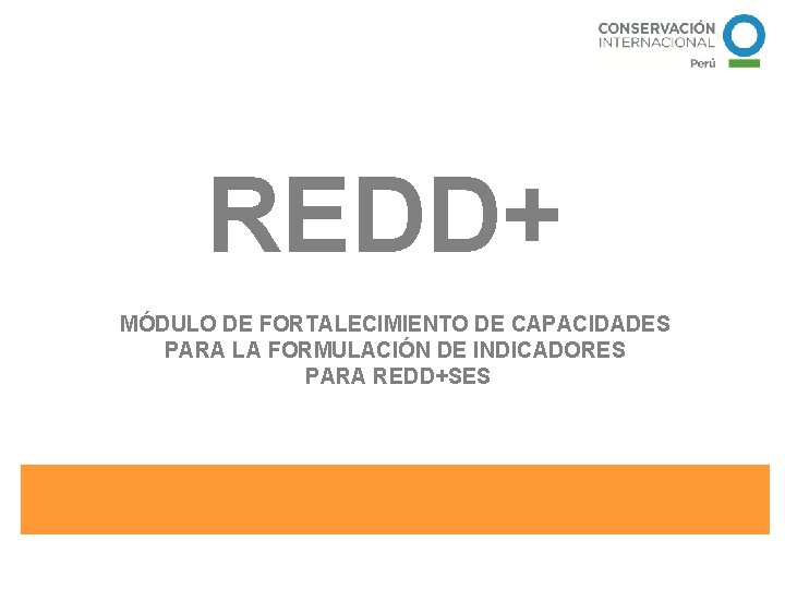 REDD+ MÓDULO DE FORTALECIMIENTO DE CAPACIDADES PARA LA FORMULACIÓN DE INDICADORES PARA REDD+SES 