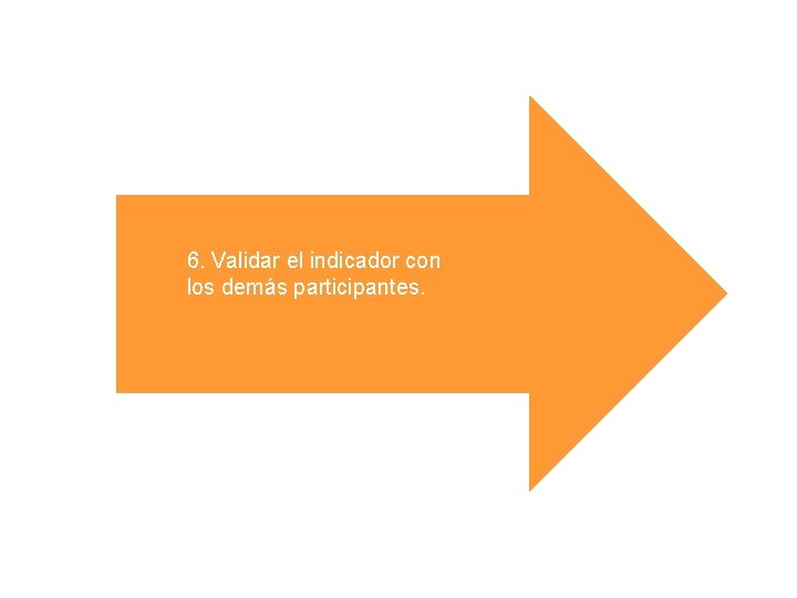 Luego… 6. Validar el indicador con los demás participantes. 