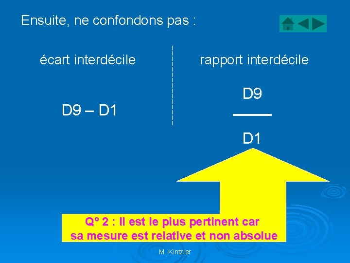 Ensuite, ne confondons pas : écart interdécile rapport interdécile D 9 – D 1