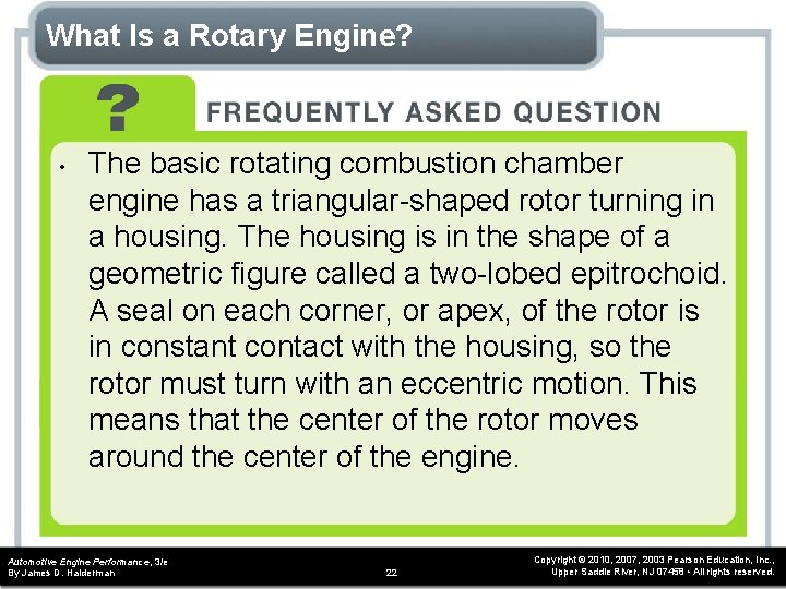What Is a Rotary Engine? • The basic rotating combustion chamber engine has a What Is a Rotary Engine? • The basic rotating combustion chamber engine has a