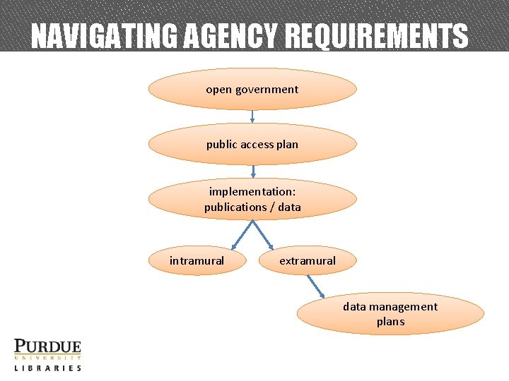 NAVIGATING AGENCY REQUIREMENTS open government public access plan implementation: publications / data intramural extramural