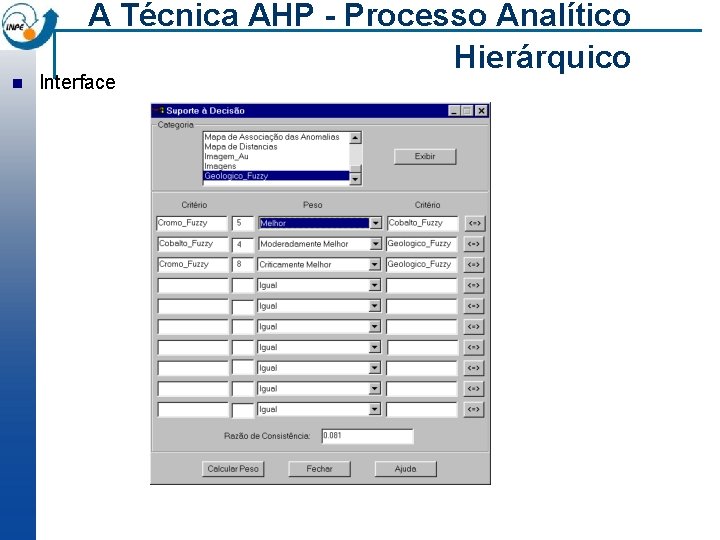 A Técnica AHP - Processo Analítico Hierárquico n Interface 