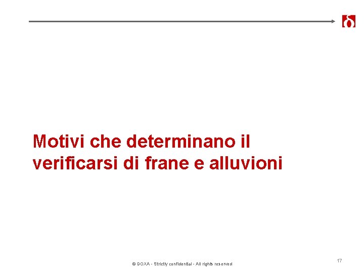 Motivi che determinano il verificarsi di frane e alluvioni © DOXA - Strictly confidential