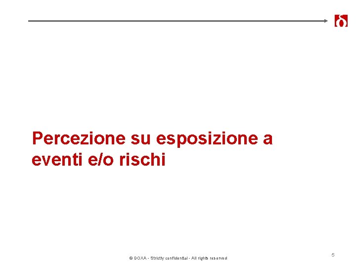 Percezione su esposizione a eventi e/o rischi © DOXA - Strictly confidential - All