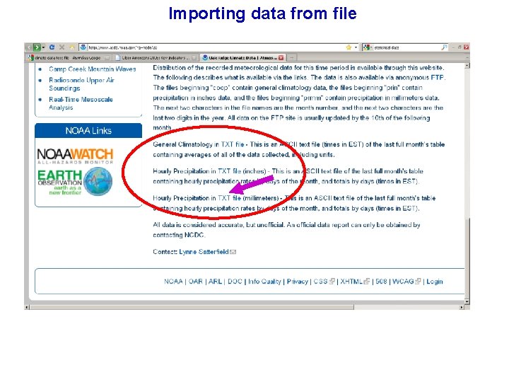 Importing data from file 