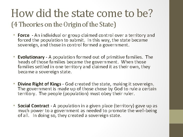 How did the state come to be? (4 Theories on the Origin of the