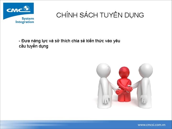 CHÍNH SÁCH TUYỂN DỤNG - Đưa năng lực và sở thích chia sẻ kiến